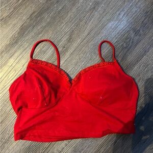 No Boundaries large 11-13 red crop top